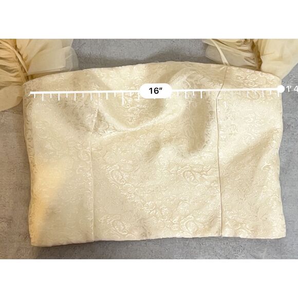 Anthropologie Cream Tulle Off-The-Shoulder Top LARGE - Picture 8 of 12